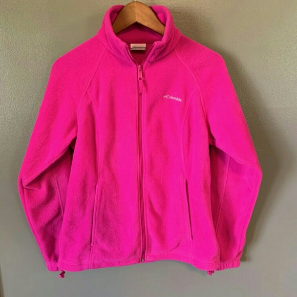Columbia Tops - COLUMBIA Fleece Full Zip Jacket Hot Pink